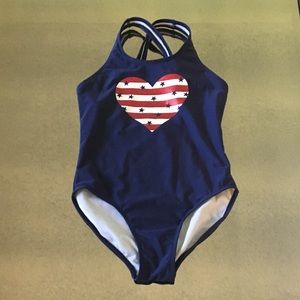Cat & Jack Stars & Stripes Heart Swimsuit